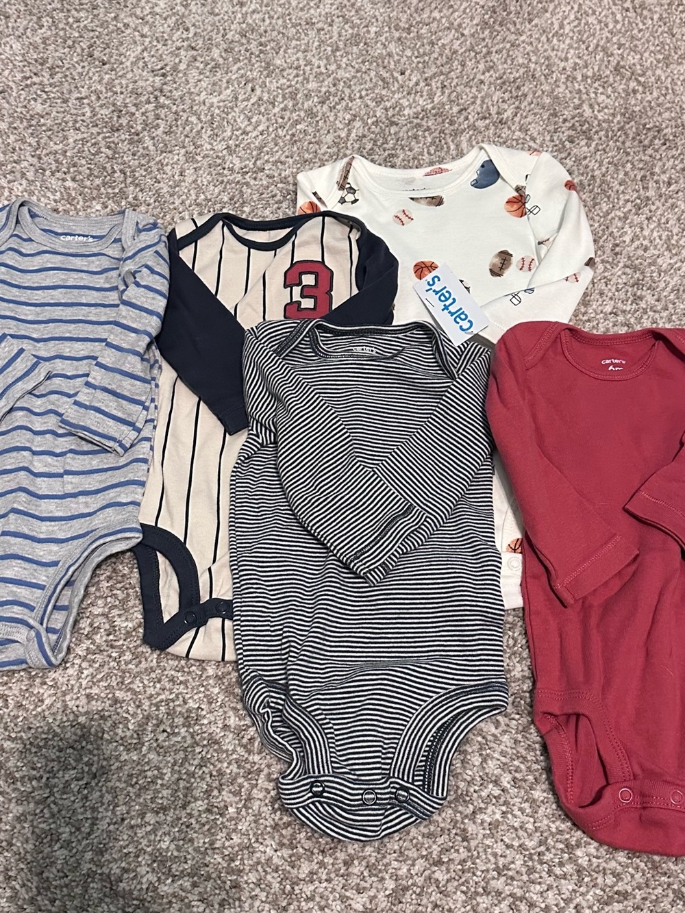 Carter's Long-Sleeve Baby Onesie-5 pack